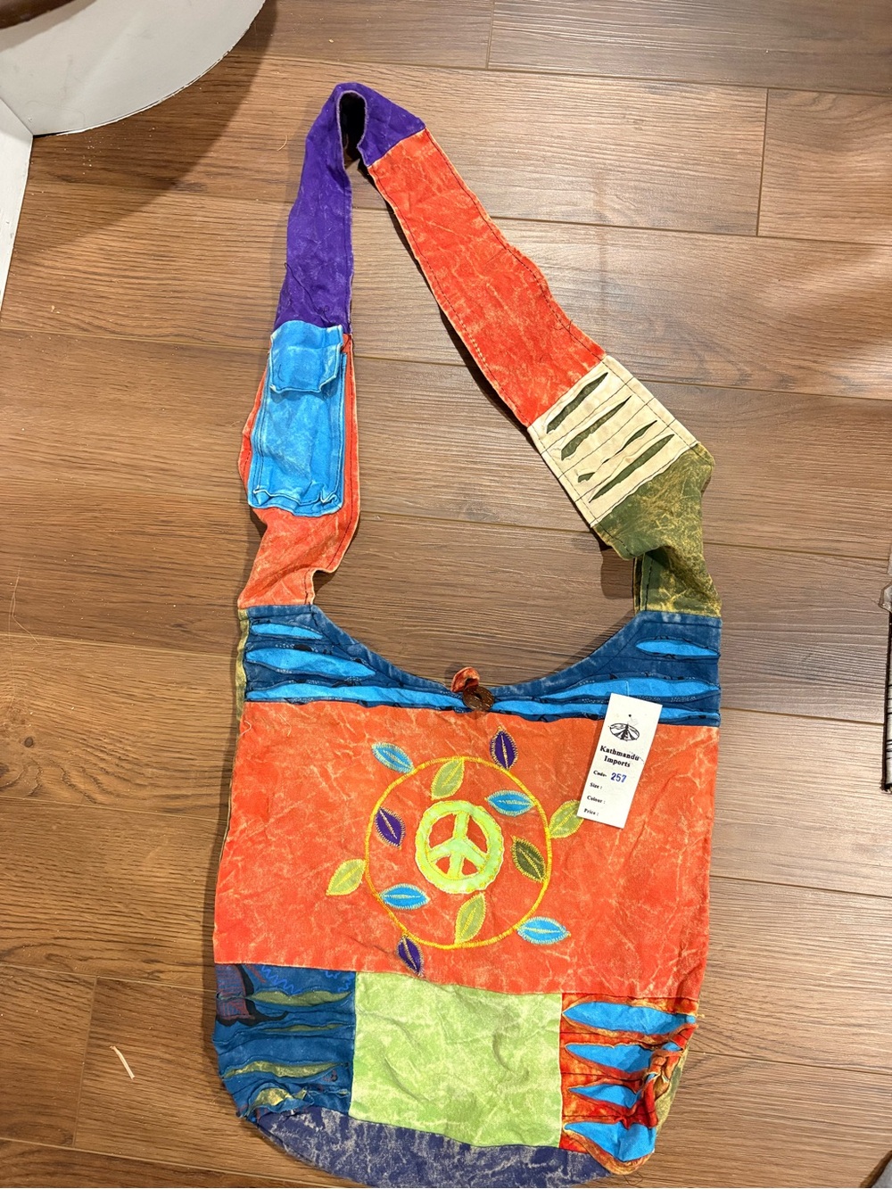 Kathmandu Imports Patchwork Crossbody Bag in Multi-Color - Picture 3 of 6